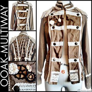 ❌SOLD OOAK Steampunk Multiway Military Style Upcycled Jacket Cosplay Costume Vic